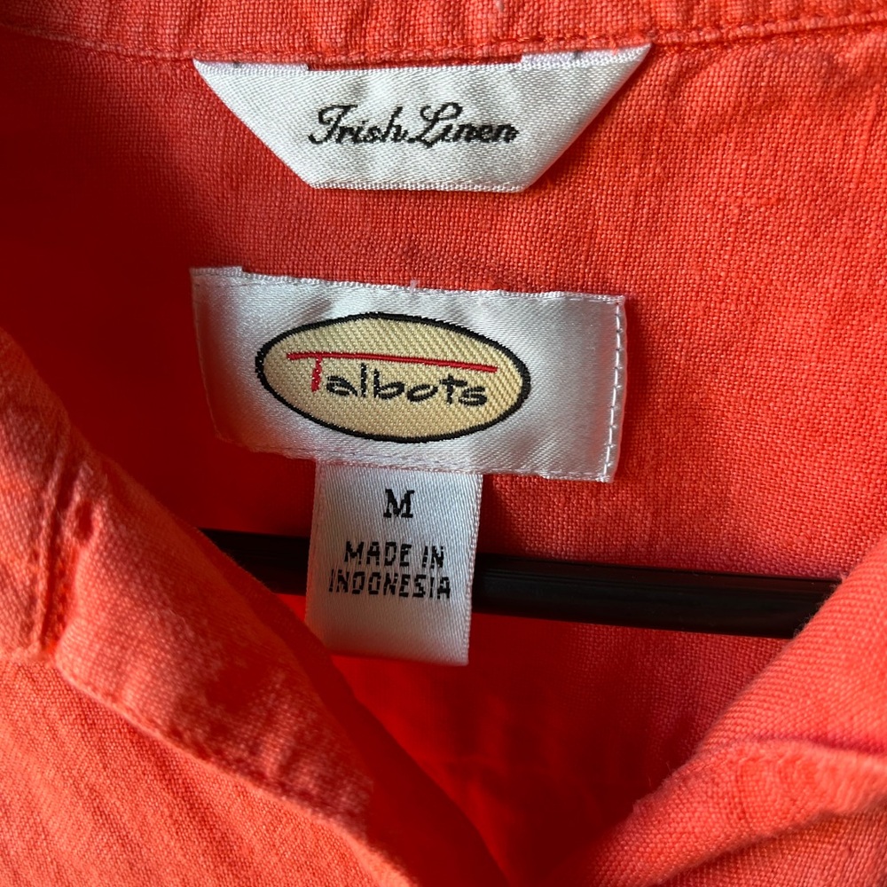 Talbots Orange Button-Down Shirt - Picture 9 of 10